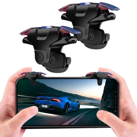 Mobile Game Controller Trigger for iPhone Android  PUBG Cellphone Gaming Joystick 4 Fingers Operation  with Sensitive Shoot Aim Keys for Fornite/Knives Out/Rules of Survival