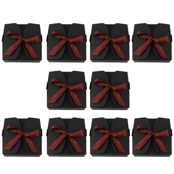 OUNONA 10 Pcs Presents Paper Gift Box Rounded Edge Gift Box 12x12cm Black