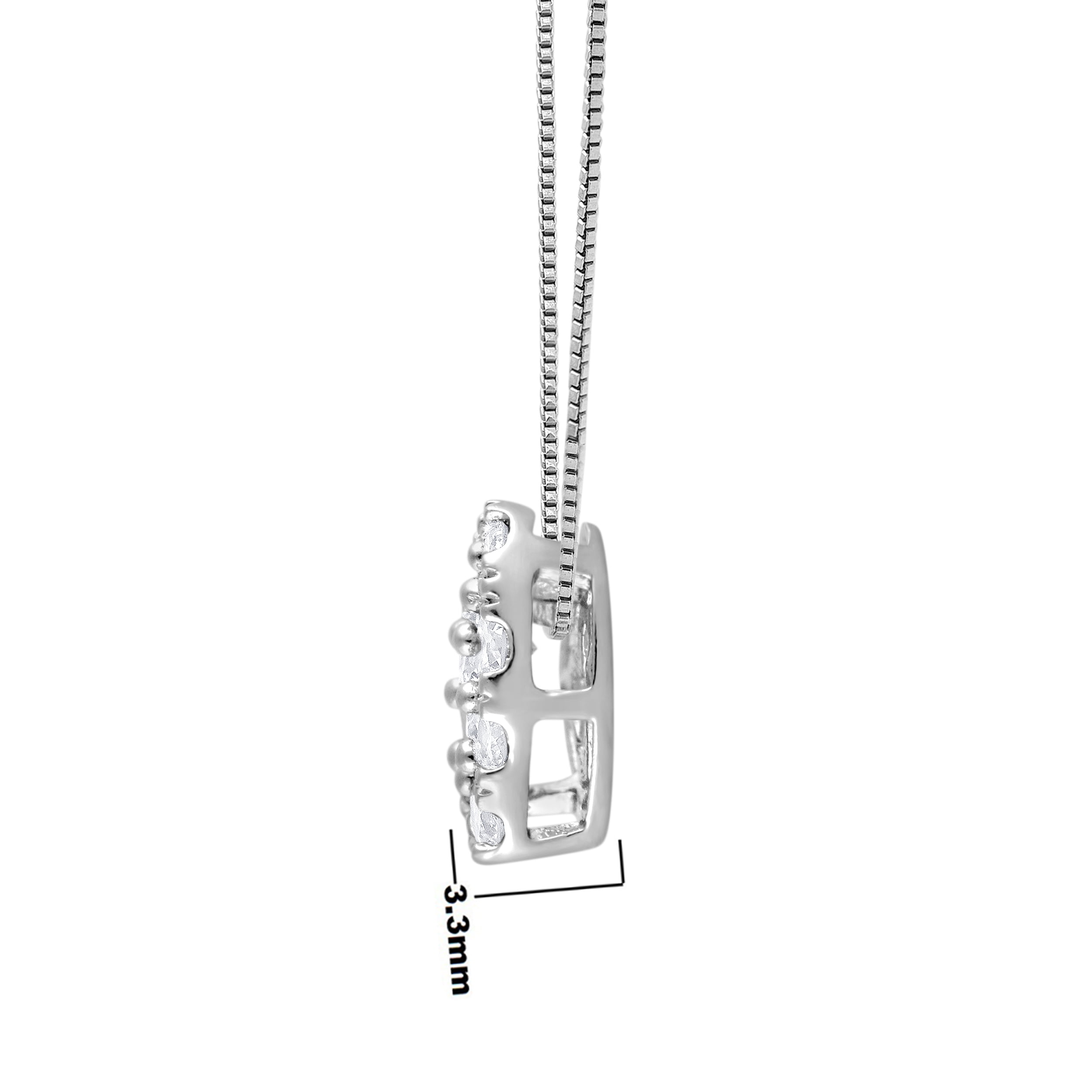 Unique Moments 1/2 Ct Round Lab Grown Diamond Heart Pendant in Silver for Women (J-SI-I1)
