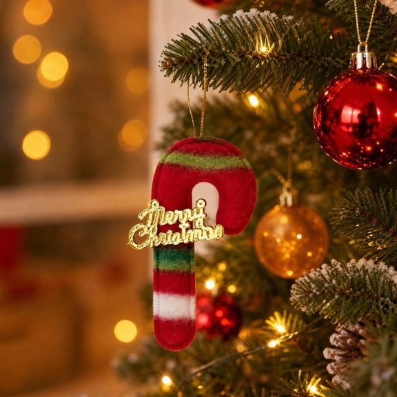 Christmas Tree Ornaments Xmas Hanging Decorations Cute Mini Pendants, Polyester Mini Christmas Tree Pendant with Hanging Cord, Festive Holiday Decor for Window Wreath Home Display