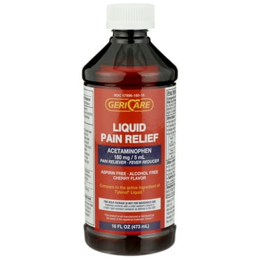 Geri-Care Acetaminophen Liquid Pain Relief 160 mg/5mL - Cherry Flavor, 16 oz, 1 per Bottle