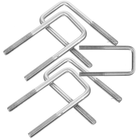 5 Pcs 304u Type Square Card Stainless Steel U-shaped Right Angle Screw Bolt Clamp Pipe U-Bolt Fastener for Bolts Fastening Products Trailer U-Bolts Tubes