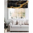 thumbnail image 5 of Black Gold Valances for Windows Marble Luxury Abstract Abstract Fluid Texture Rod Pocket Curtains Valance Short Window Treatment Drapes for Living Room, Bedroom Bathroom 60"&nbsp;W x 18" L, 5 of 5