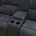 thumbnail image 5 of MAYEERTY Power Reclining Loveseat, Manual 2-Seat Fabric Recliner with Storage & Cup Holders for Living Room, Dark Grey, 5 of 9
