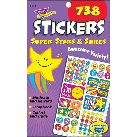 Trend, TEPT5010, Super Stars/Smiles Sticker Pad, 1 /