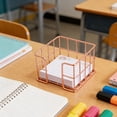 thumbnail image 7 of Rourlinge Wrought Iron Mesh Sticky Notes Holder, Desktop Memo Pad Organizer Basket, Small Paper Clip Tray for Office Desk Accessories, Openwork Grid Storage, 7 of 7