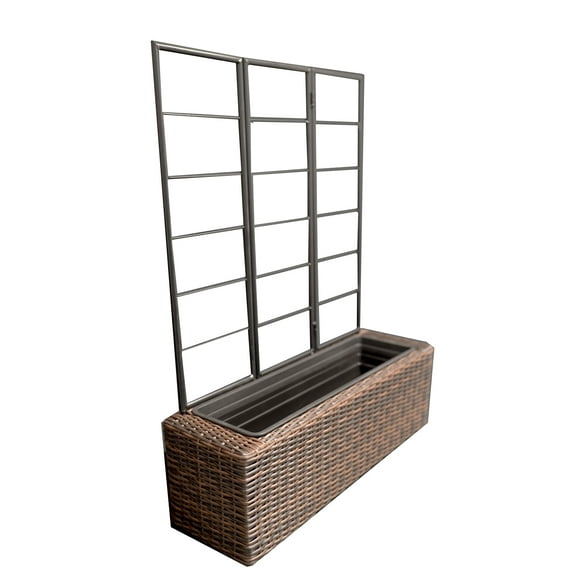 Grapevine Resin wicker planter with trellis
