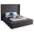 thumbnail image 6 of Meridian Furniture Kiki Full Size Channel Tufting Velvet Platform Beds with Storage Rails, Gray, 6 of 6