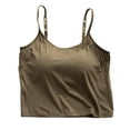 thumbnail image 2 of UPPADA Womens Summer Tank Top Crop Crewneck Camisole Tops with Built in Bra Neck Vest Padded Slim Fit Tank Tops,Tank Tops for Women Army Green,XL, 2 of 7
