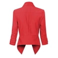 thumbnail image 4 of MixMatchy Women's Casual Work Solid Open Front 3/4 Sleeve Blazer Jacket with Plus Size, 4 of 4