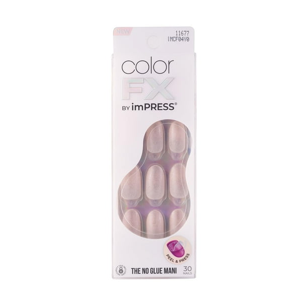Press On Nails KISS Impress Color FX No Glue Mani, 30 unidades