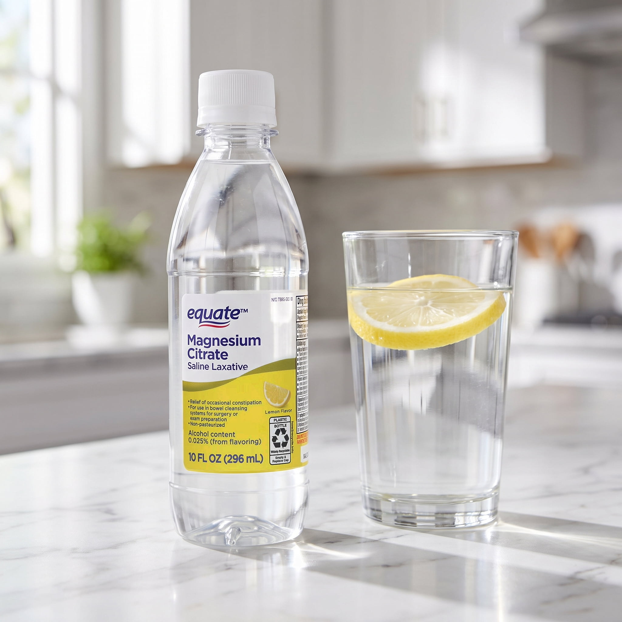 (12 pack) Equate Magnesium Citrate Saline Laxative, Lemon Flavor, 10 oz