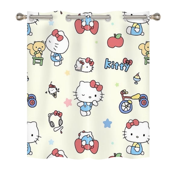 Hello kitty Blackout Curtains for Boys Girls Home Decor, Cartoon Fun Insulation Curtains, Bedroom Living Room Blackout Curtains 140x160cm