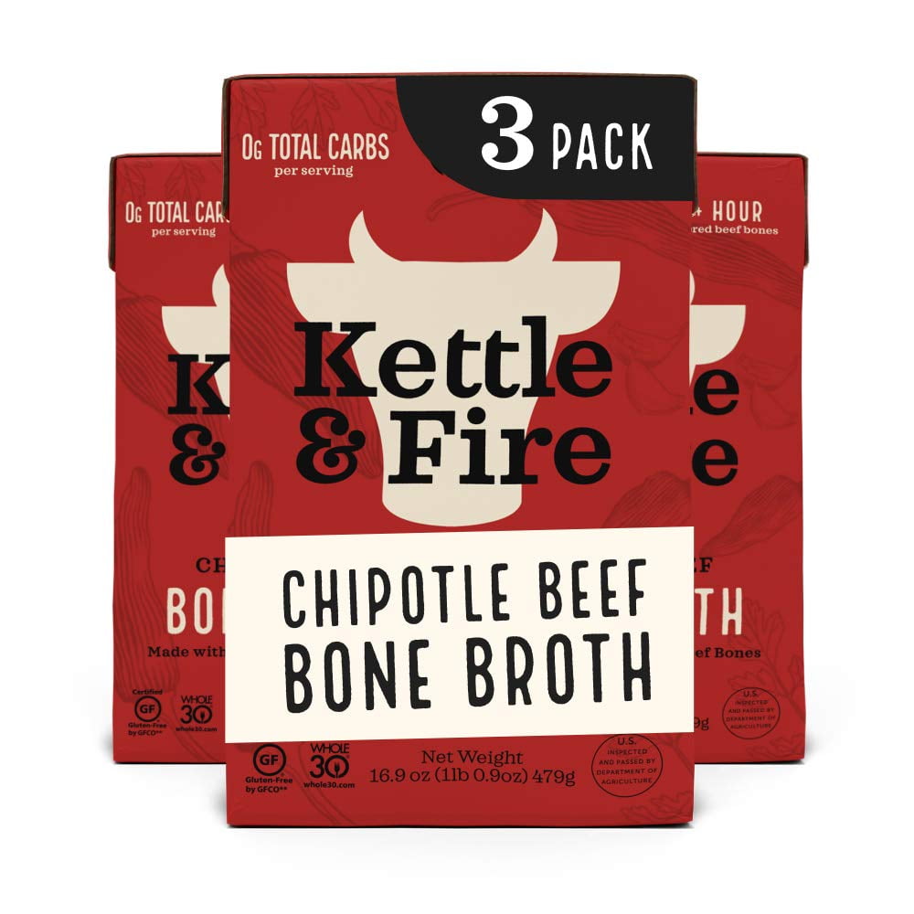 Kettle and Fire Chipotle Beef Bone Broth, Keto, Paleo, and Whole 30