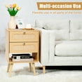 thumbnail image 6 of CEYAZYE Boho Bedside Table Modern Rattan Nightstand with 2 Drawer and Open Storage for Bedroom, Living Room,Enrtyway 23.62"H Tall,Natural, 6 of 8