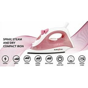 EUROSTAR IR334XP Compact Steam Iron w/Steam Burst & Auto-Shut-Off, Pink