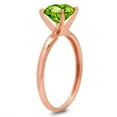 thumbnail image 3 of 2 ct Round Cut Natural Peridot Solitaire 18K Rose Gold Womens Engagement Ring, 3 of 4
