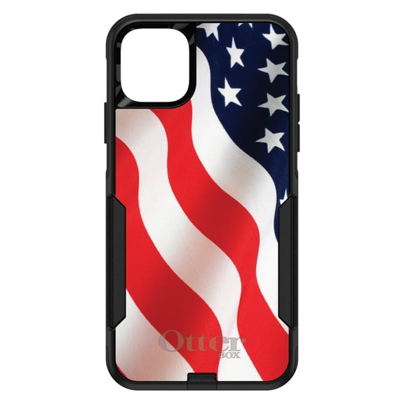 DistinctInk OtterBox Commuter Custom Case for Apple iPhone 15 (6.1" Screen) - Show Your Love of the United States of America - Shockproof Protection