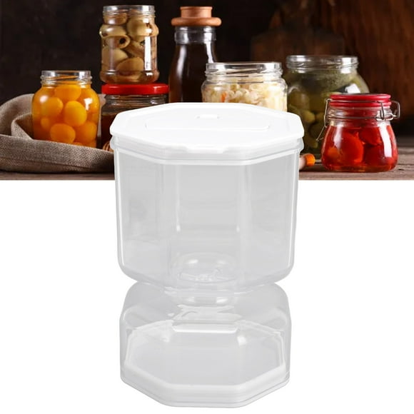 Plastic Pickle Jar with Strainer Flip, Leakproof Pickle Container, Hourglass Pickle Separator Jar for Olive, Onions, Hourglass Pickle Storage Flip Jar, Gherkin Storage