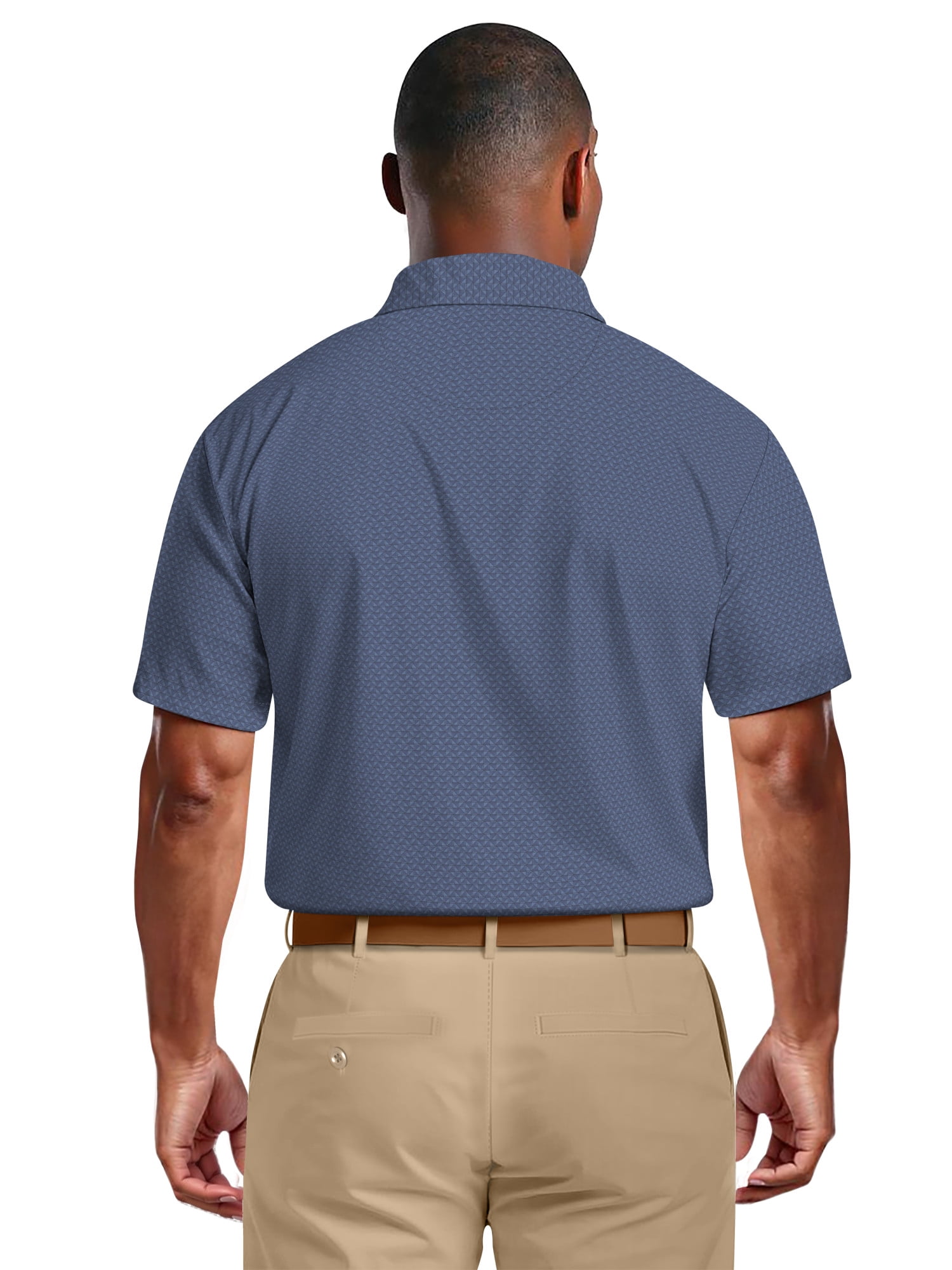 Ben Hogan Men's & Big Men's Performance Mini Geometric Print Short Sleeve Golf Polo Shirt, Sizes S-5XL