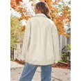 thumbnail image 4 of Chaqueta de cuero AUTOMET de gran tamaño de gamuza sintética para mujer, color beige, 4 of 6