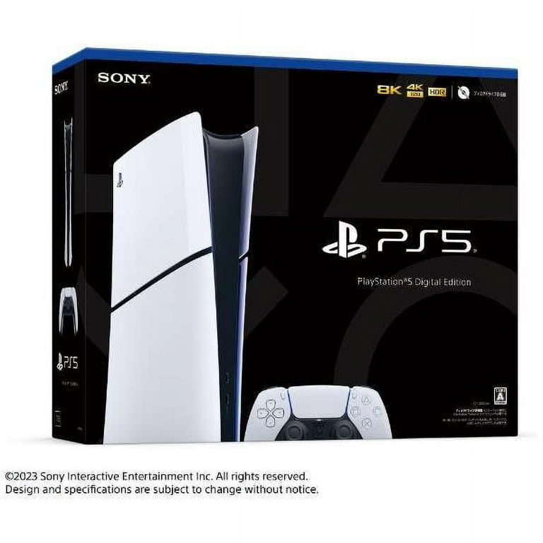 2023 New PlayStation 5 Slim Digital Edition Bundle with Two Controllers  White and Midnight Black Dualsense and Mytrix Controller Charger - Slim PS5  1TB PCIe SSD Gaming Console 