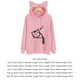 thumbnail image 5 of Camisa con capucha de mujer con estampado de gato de dibujos animados de ajuste holgado Sudadera con capucha de cuello redondo de manga larga Eigraketly FS9881-02, 5 of 6