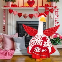 Valentine’s Day Porch Goose Costume - Festive White Goose Outfit for Holiday Decor, Durable Fabric Clothing Without the Goose, Cute Romantic Accent for Home Entryway Celebrations, 23in, B
