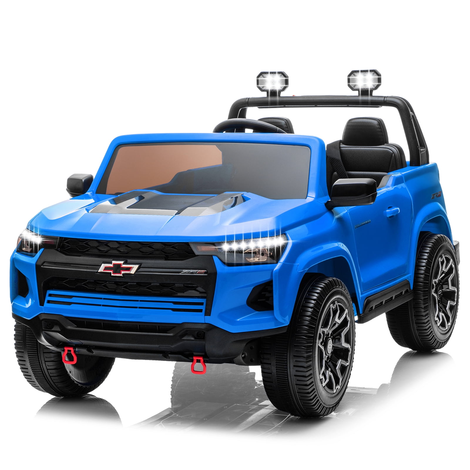 UBesGoo 24V 2 Seater Kids Ride on Car, Licensed Chevrolet Colorado Battery Powered Ride on Toys Truck with Remote Control, Blue