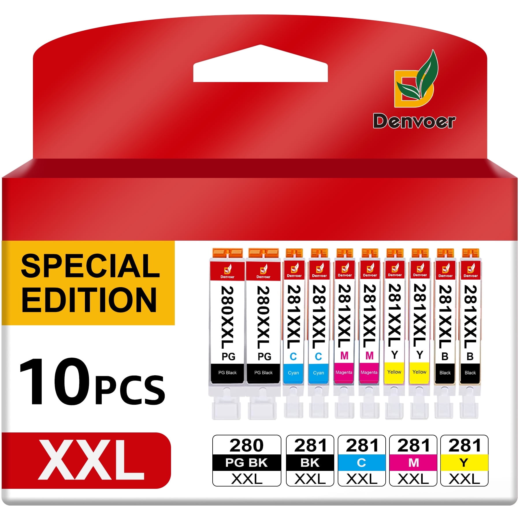 Denvoer Ink Cartridges Compatible for Canon 280XXL 281XXL for