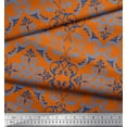 thumbnail image 3 of Soimoi Orange Cotton Duck Fabric Vector Design Damask Print Fabric by the Yard 44 Inch Wide, 3 of 3