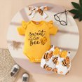 thumbnail image 2 of Baby Girl Clothes Toddler Girls Cotton Outfits Summer Flower Romper & Short Set Toddler Girl Cute 6 12 18 months 2T Baby Girl Outfits, 2 of 4
