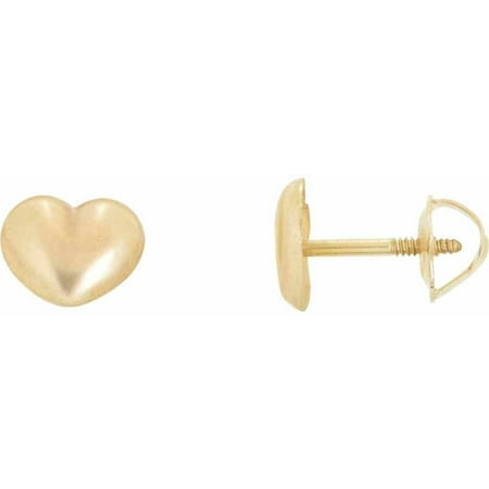 Simply Gold Kids' 10K Yellow Gold Puffed Heart Stud Earrings