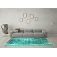 thumbnail image 3 of Ahgly Company Indoor Rectangle Oriental Turquoise Blue Industrial Area Rugs, 7' x 9', 3 of 4