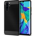 thumbnail image 1 of Étui Compatible avec Huawei P30 Pro, Étui de Téléphone Ajustée avec Absorption des Chocs, Étui de Protection en Fibre de Carbone TPU Caoutchouc, Noir, 1 of 4