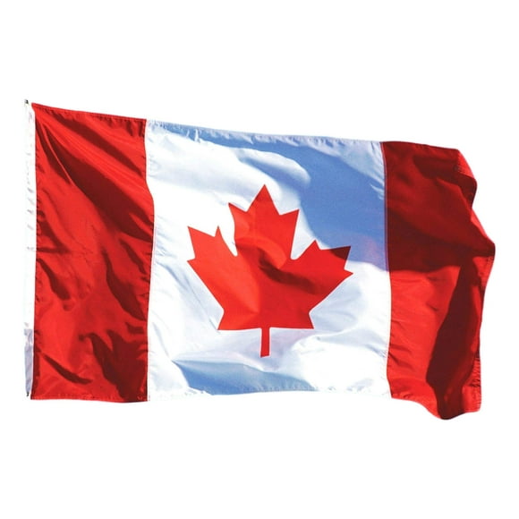US Flag Factory - Drapeau Canadien 4x6 FT (Rayures Cousues) - Fabriqué en Amérique - Extérieur SolarMax Nylon, Illets en Laiton