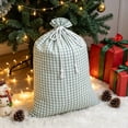 thumbnail image 6 of Christmas Plaid Cotton Drawstring Gift Bags, Rustic Buffalo Check Treat Sacks, Reusable Holiday Candy Pouches for Wedding Favors, Easy Pull String Wrap for Seasonal Party, Green, 6 of 7