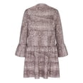 thumbnail image 4 of EGNMCR Robes de Vacances pour Femmes Mode Printemps et Été Décontractée Col en V Manches Trois-Quarts Robe Imprimée, 4 of 6