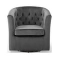 thumbnail image 5 of Prospect Tufted Performance Velvet Swivel Armchair Charcoal, 5 of 8