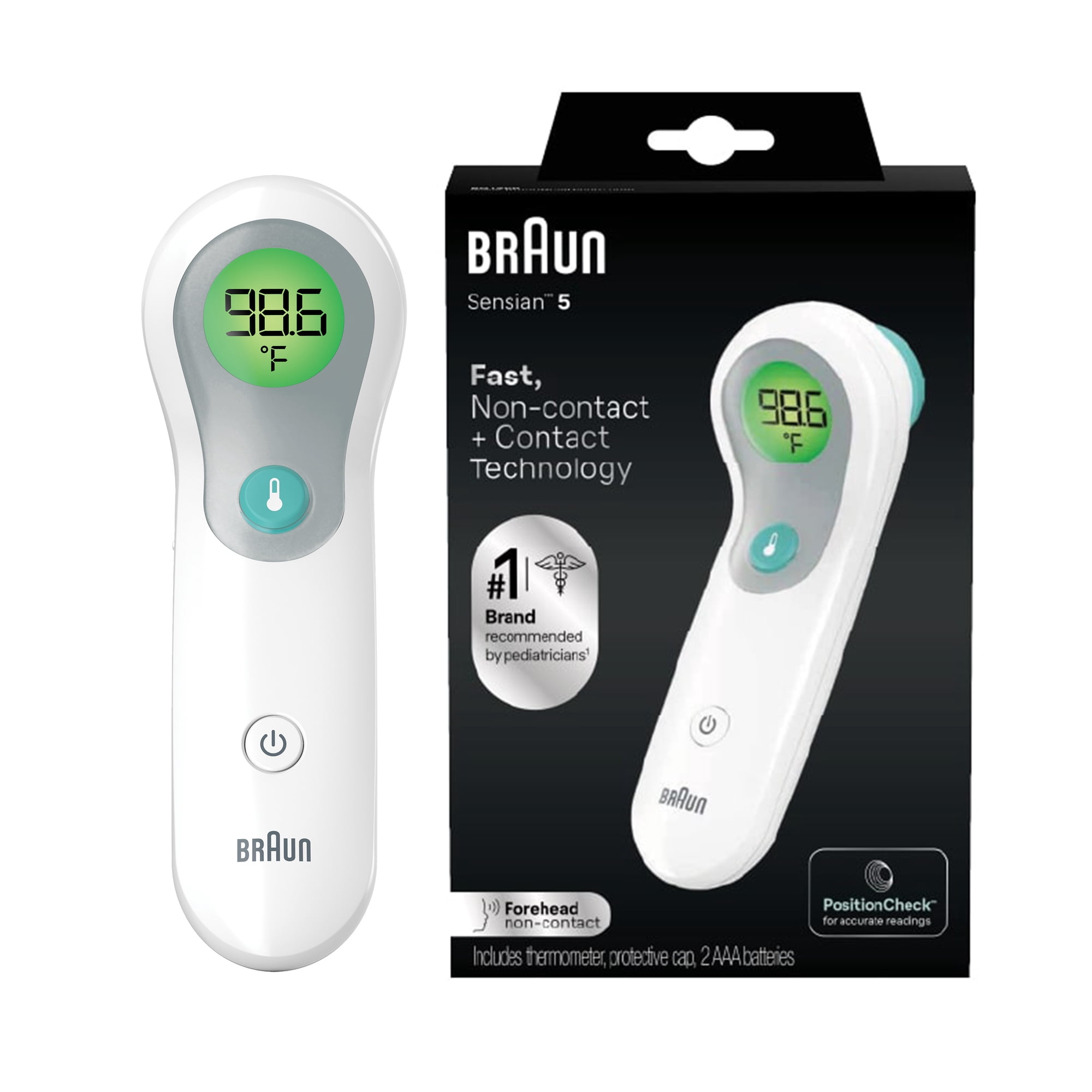 Braun No Touch Forehead Digital Thermometer, FSA & HSA Eligible, White
