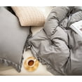 thumbnail image 3 of Move Over Gray Ruffle Pillow Shams Queen Ruffled Pattern Light Grey Boho Standard Pillowcases 100% Washed Microfiber, 3 of 6