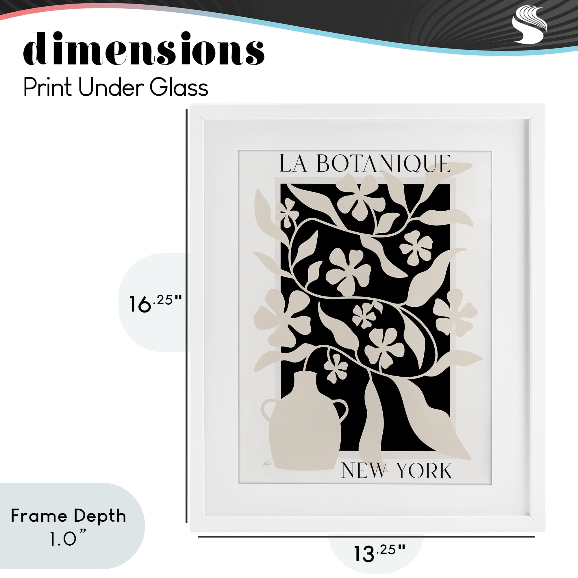 Stupell Industries La Botanique New York White Framed Print Under Glass, design by Natalie Carpentieri