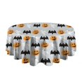 thumbnail image 5 of Halloween Pumpkin Ghost Bat Pattern Round Tablecloth 60"x60",Wrinkle Wipeable Table Cloth for Kitchen Dining Room Picnic Patio Party, 5 of 6