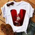 thumbnail image 1 of Disney Fashion Minnie Letter 100% Cotton T-shir Women Casual Top High-Quality Print Summer New Mickey Mouse Tee Free ShippingL Gao Jinjia LED, 1 of 2