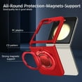 thumbnail image 3 of for Samsung Galaxy Z Flip 5 5G Phone Case, Magnetic 360 Rotating Ring Kickstand Frosted Hard PC Case with Wireless Charging Compatibility for Samsung Galaxy Z Flip 5 5G, Red, 3 of 11