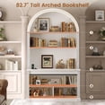 thumbnail image 3 of 67" L Shaped Computer Desk with Tall Arched Bookshelf and 3 Storage Drawers, 3 of 7