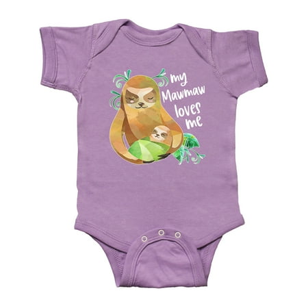 

Inktastic My Mawmaw Loves Me Cute Sloth and Baby Gift Baby Boy or Baby Girl Bodysuit