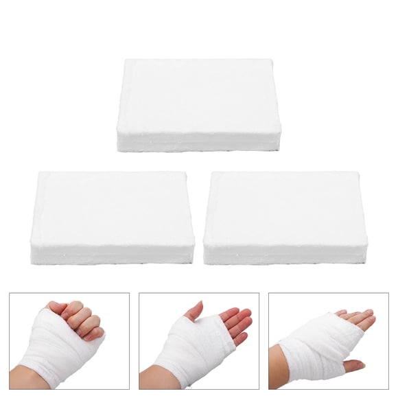 Bloque De Gasa Curva De Compresión Comprimido, 3 Uds., 4,5 Pulgadas X 4,1 Yardas, Gasa Comprimida Blanca Estéril De Buena Absorción Para El Hogar Y Al Aire