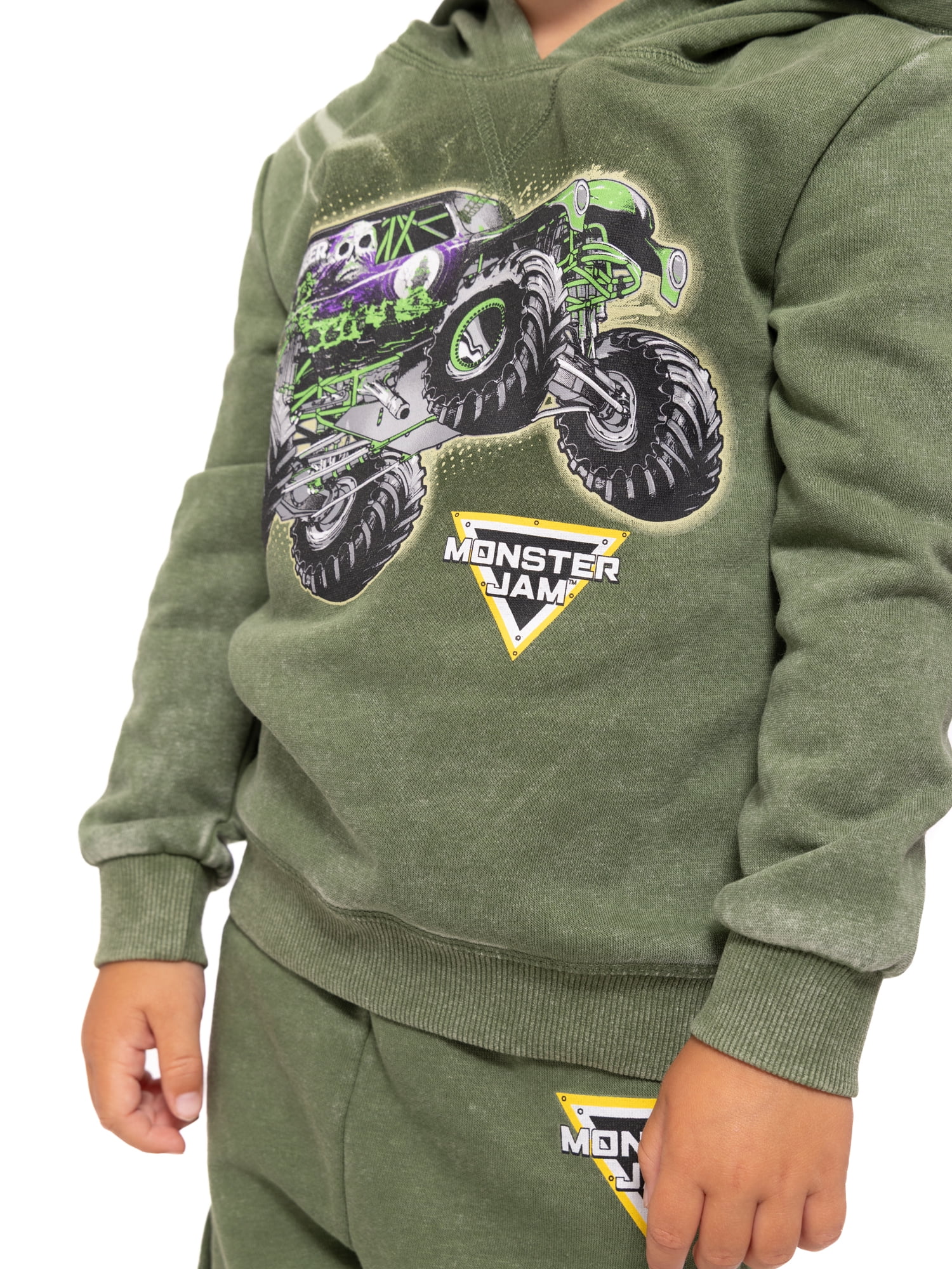 Monster Jam Toddler Boys Hooded Graphic Sweatshirt and Jogger Pants Set, 2-Piece, Sizes 12M-5T