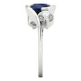 thumbnail image 3 of Three-Stone Engagement Ring for Women - 3.5ct Simulated Blue Sapphire in 14K White Gold Promise Ring, 3 of 6